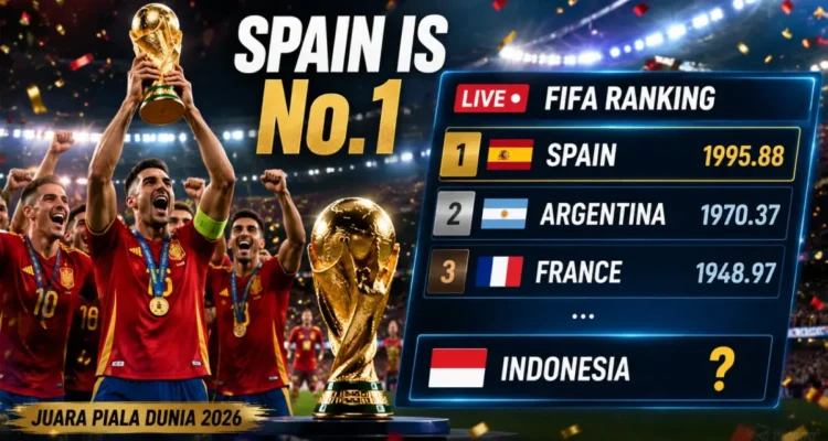 Ranking FIFA Terbaru: Spanyol Memimpin, Indonesia Bertahan di Posisi 118