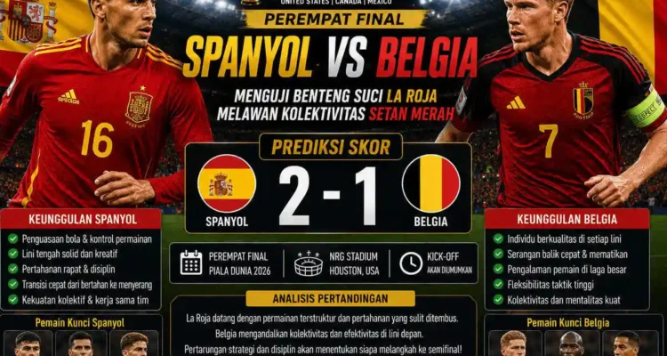 Spanyol vs Belgia, Duel Perempat Final yang Menguji Mental Dua Raksasa Eropa